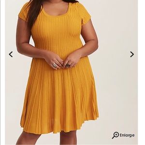 Torrid Marigold Yellow Sweater Knit Skater Dress